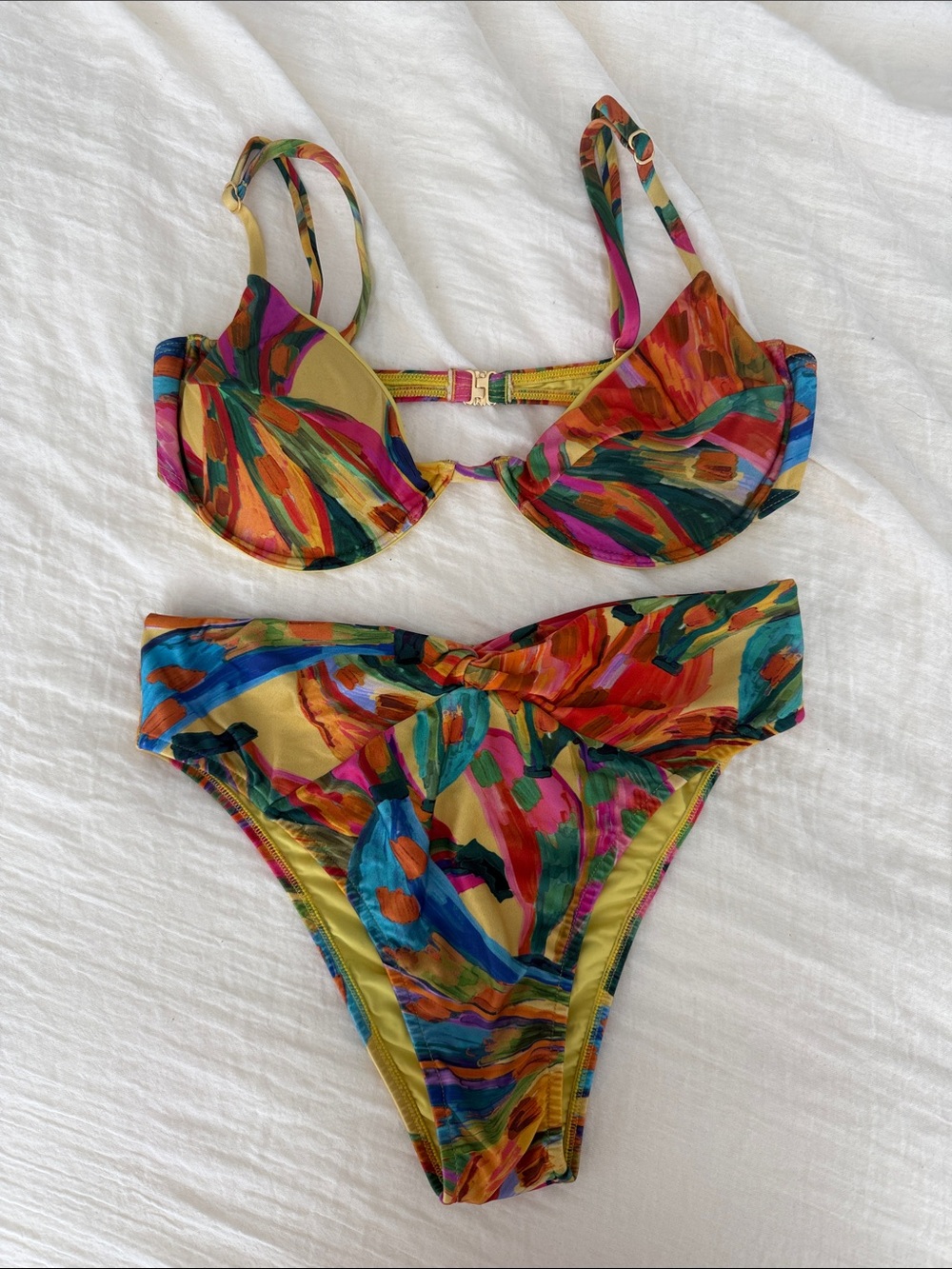 FARM Rio Multicolor Abstract Brushstroke Bikini - Picture 2 of 8